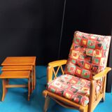 1950s wood reclining chair