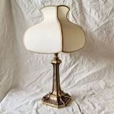 Lampe à poser vintage en cuivre doré