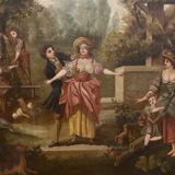 Trumeau xixth scene of colin-maillard in the countryside