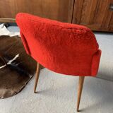 2 red moumoute chairs