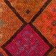 Long Tapis Couloir Vintage Orange et Fuchsia à Motifs Géométriques,91x278Cm