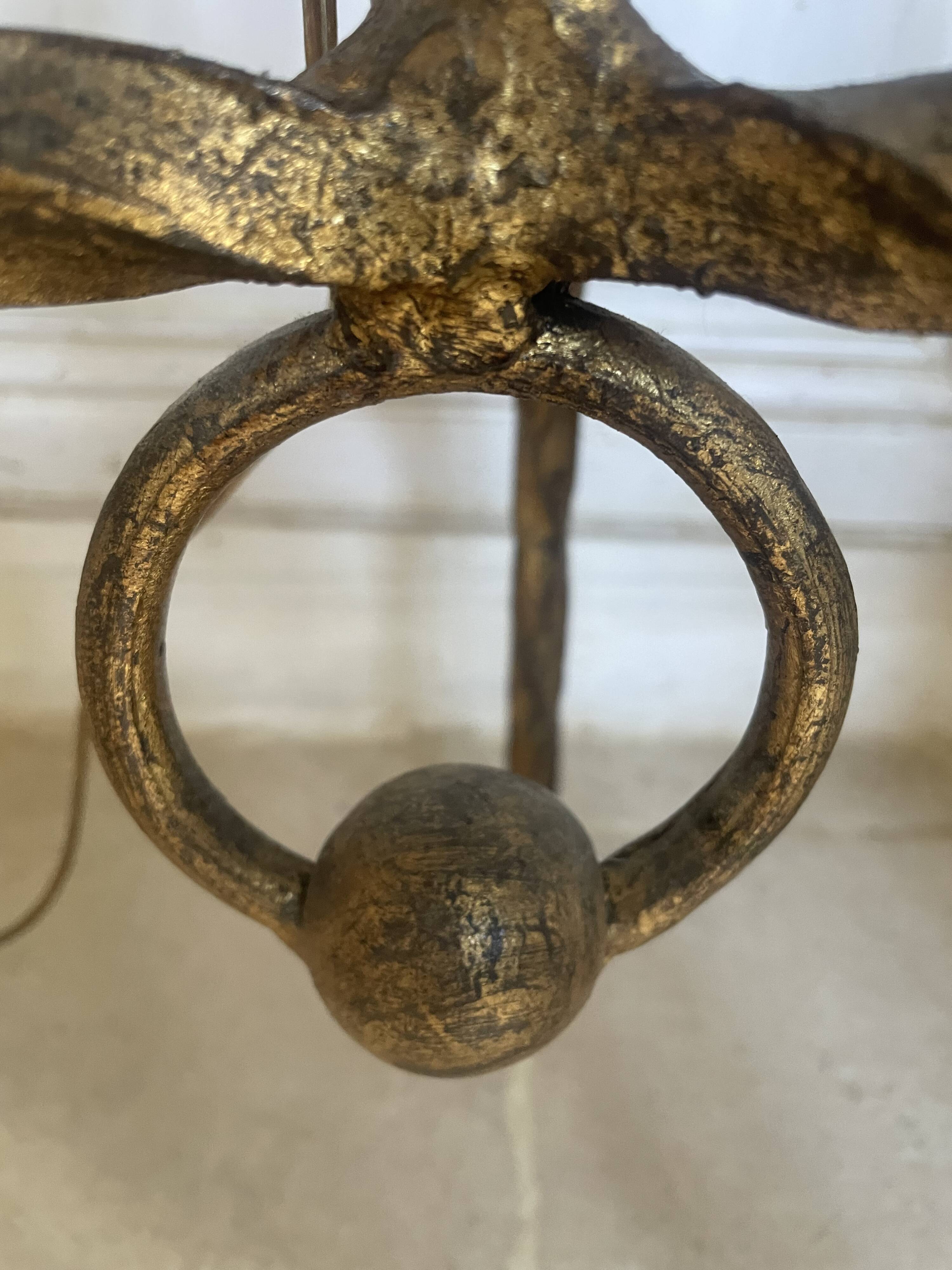 Brutalist floor lamp with chain links
