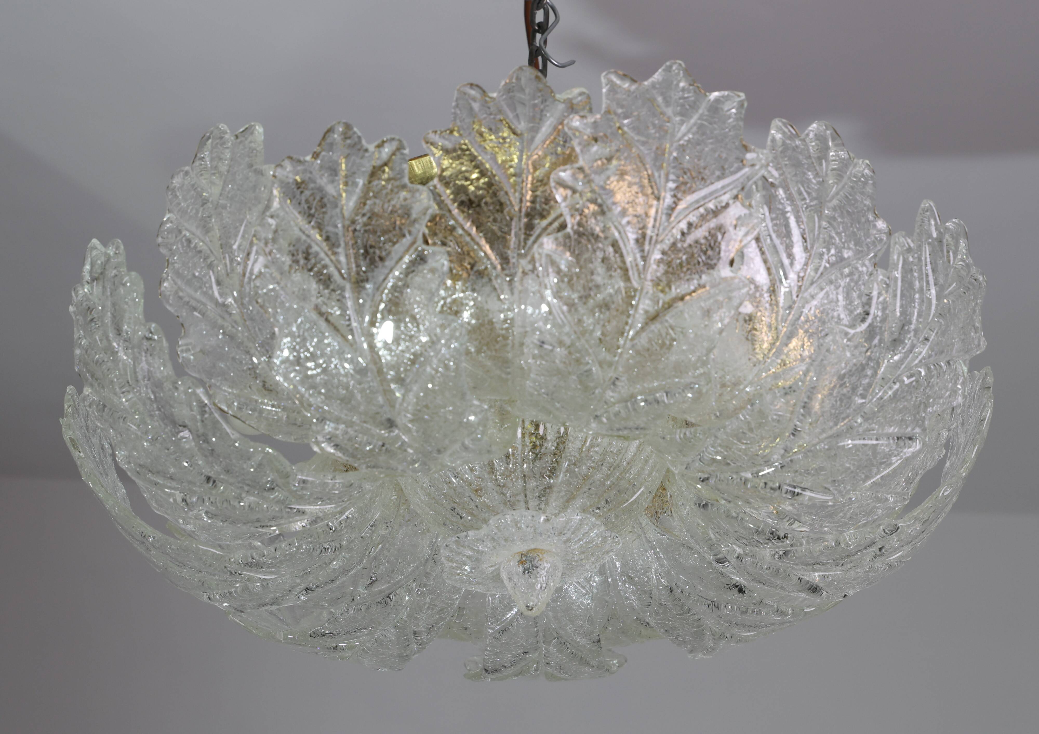 Verona, Luxury Italian Murano Glass Ceiling Light or Flush Mount, 1980s