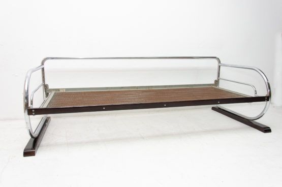 Chrome bauhaus sofa by Hynek Gottwald bohemia 1930s