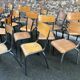 30 mismatched vintage industrial school chairs MULLCA tube & wood