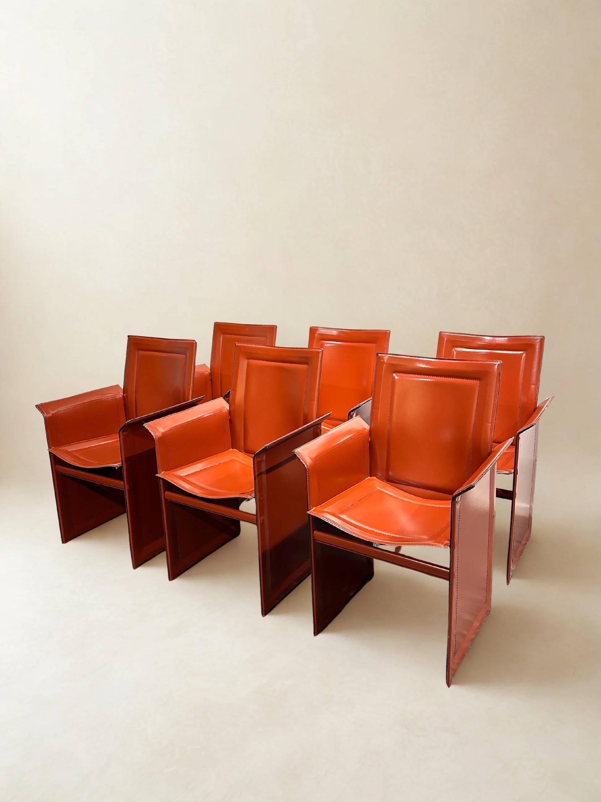 Set of 6 original “Korium” chairs by Tito Agnoli