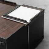 Tavolino da caffè multifunzione con ruote legno metallo anni ’70 vintage