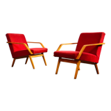 Pair of armchairs red Mier Topolcany 1960