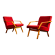 Pair of armchairs red Mier Topolcany 1960