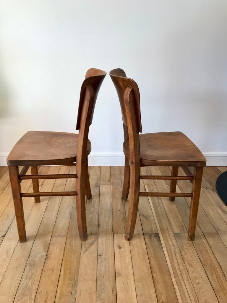 Paire de chaises bistrot Fischel début XXème