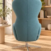 BoConcept design armchair in petrol blue, swivel and reclining.