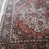 Ancient Indian silk carpet and wool