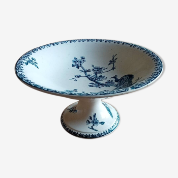 Gien iron earth compote bowl, rare Peacock model