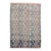 Tapis Kilim géométrique bleu clair