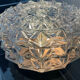 Vintage cast glass ceiling lamp 70s
