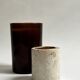 Bougeoir cylindrique en travertin par Fratelli Mannelli, design italie 1970