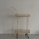 Bar cart or service table in white metal, 1960, France