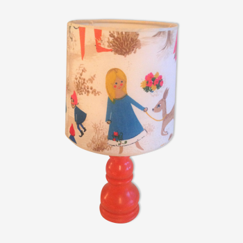 Lampe de chevet orange pour chambre d'enfant / vintage années 60-70