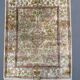 Vintage Turkish Hereke silk rug floral 53x67cm hand knotted gold pink 2538