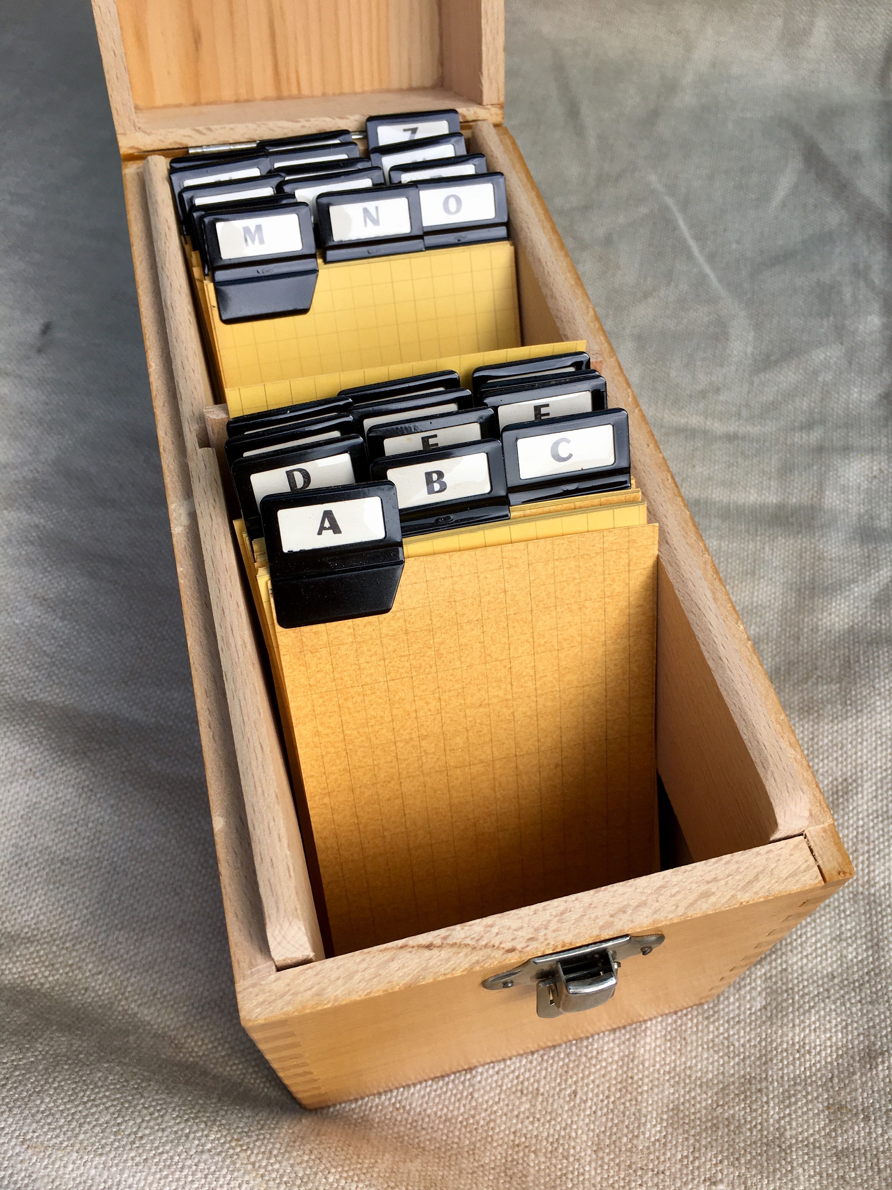 Wooden box workbook or directory