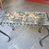 Vintage wrought iron coffee table