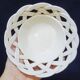 Set of Woven White Mediterranean Ceramics Basket + Bowl