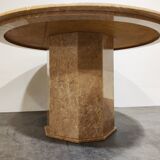 Round italian marble dining table 1970s