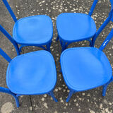 Set de 4 chaises bistrot bleues