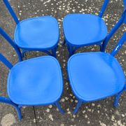 Set of 4 blue bistro chairs