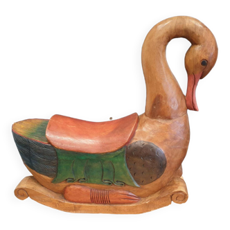 Wooden rocking duck