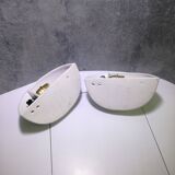 Half basin ceramic wall lights 1970