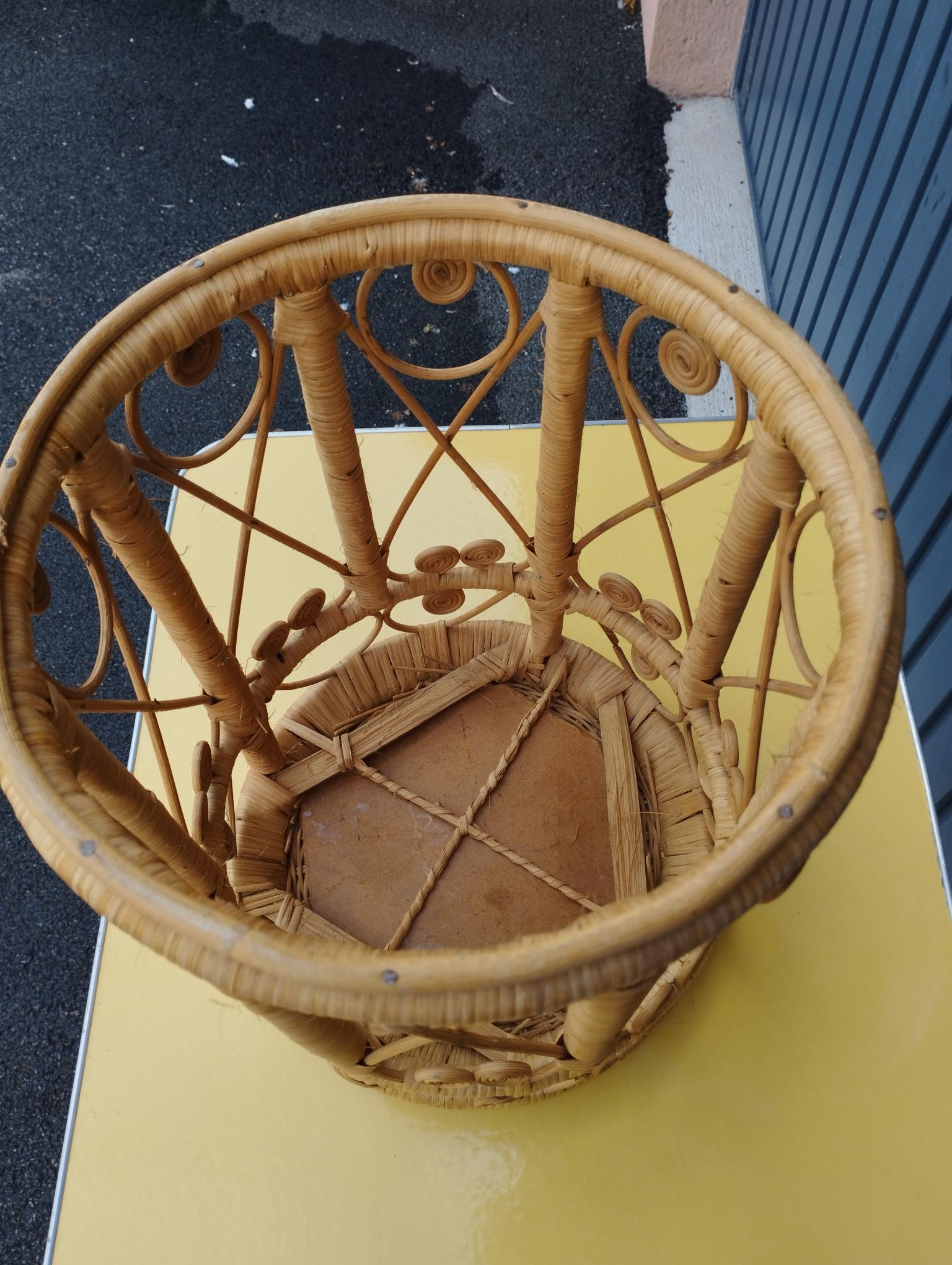 Peacok vintage bohemian chic rattan stool