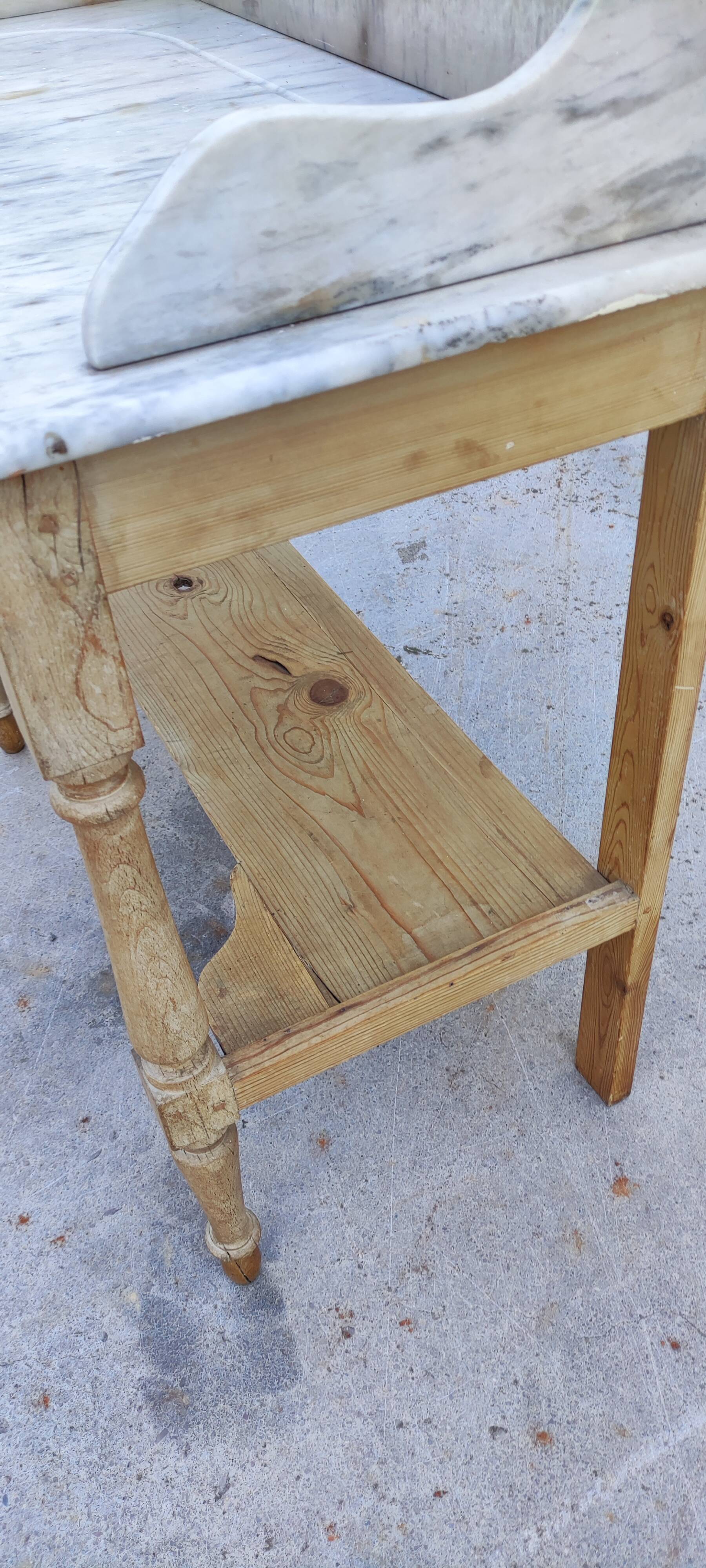 Toilet furniture marble top and pine base