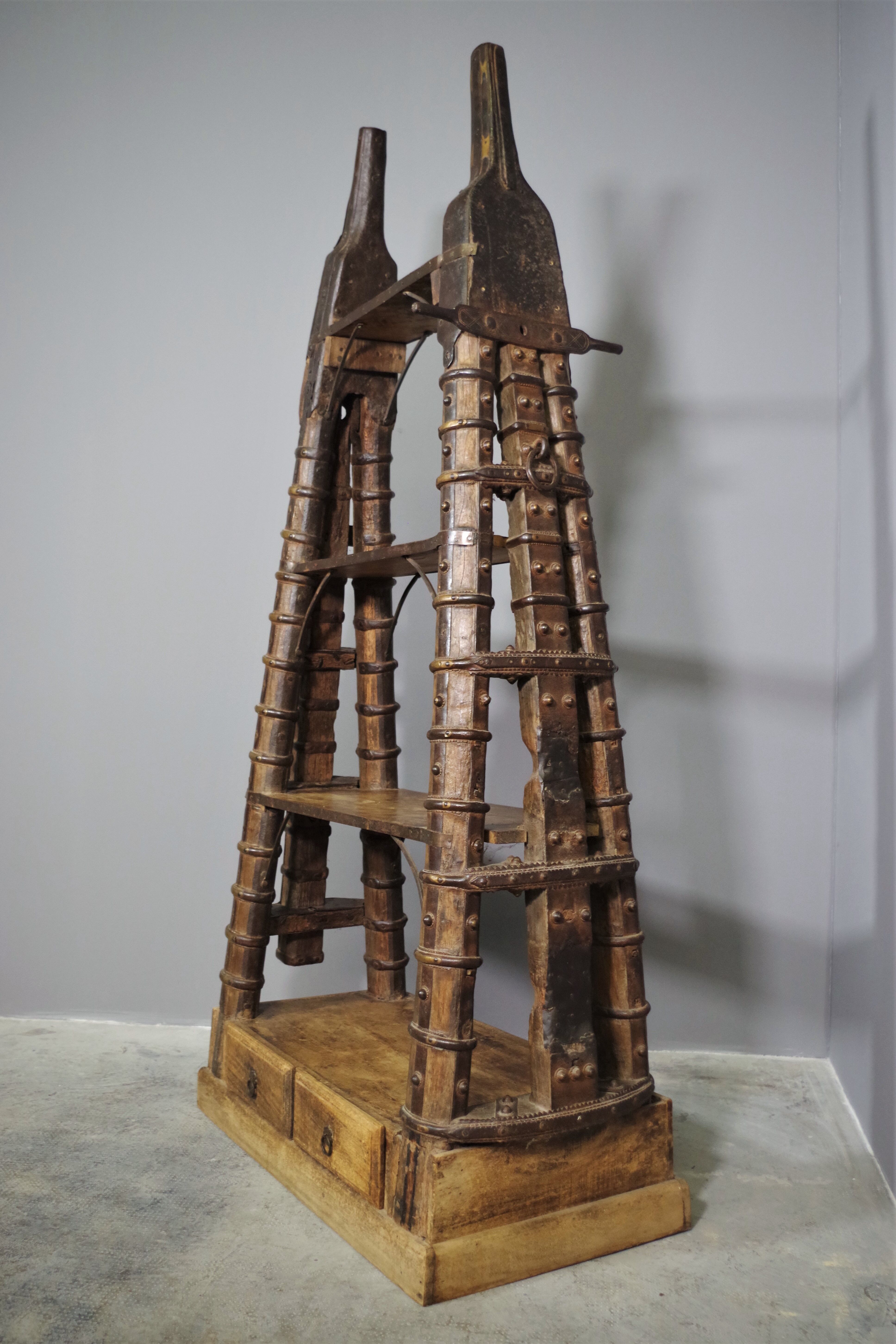 Ancient Indian library made of teak wood
