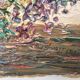 Oil on canvas - Bouquet of flowers with a knife Signed Paul Abouzit