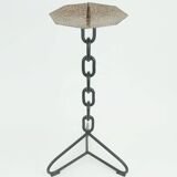 Outstanding large 21" candleholder brutalist design iron copper true vintage 1960s xxl candlestick