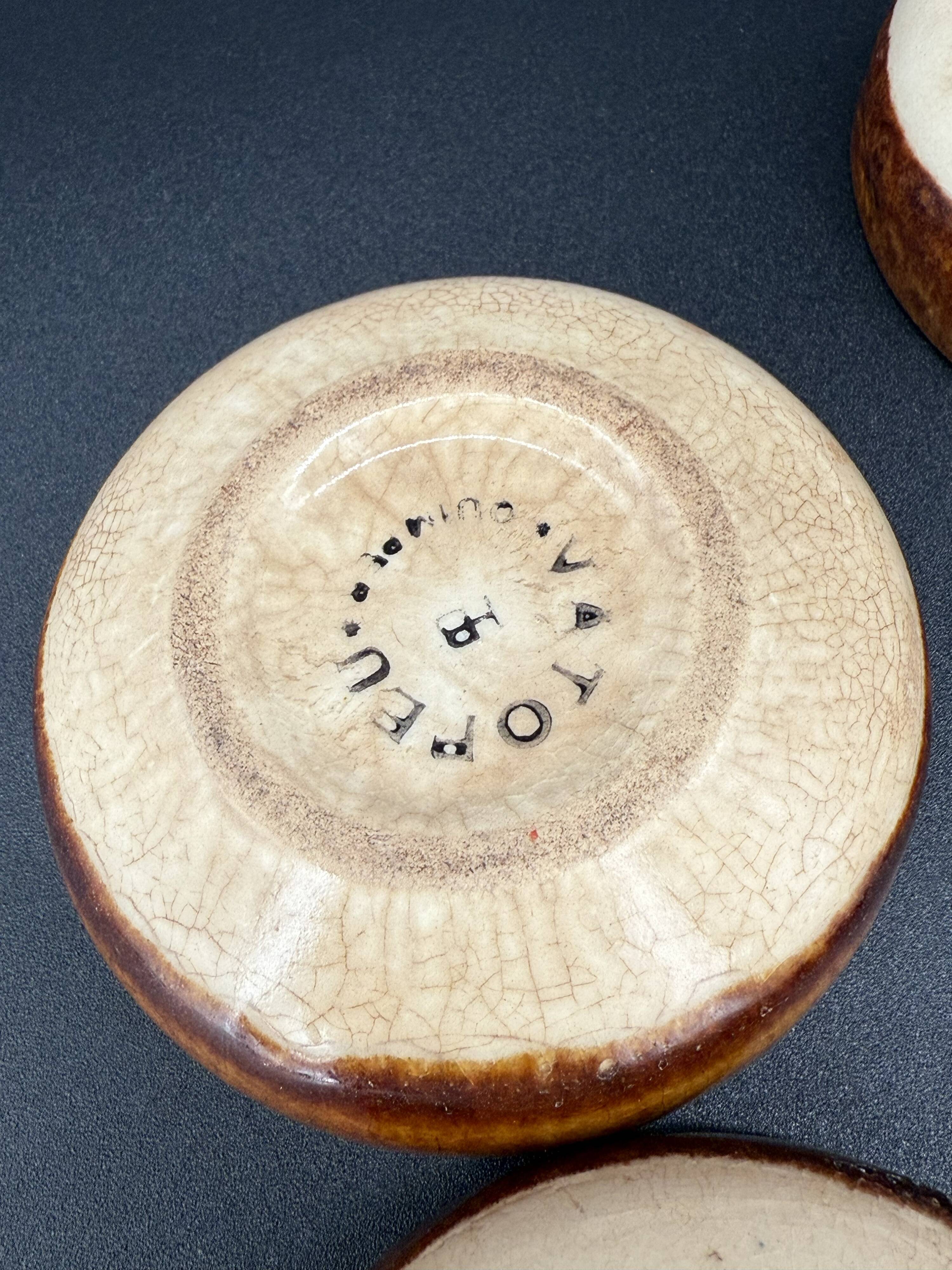 Set of 5 antique bowls signed Faïence de Quimper