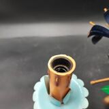 Chandelier metal flowers polychrome three arms vintage