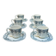 6 cups and saucers in Gien earthenware with Mascaron decoration from the early 20th century.