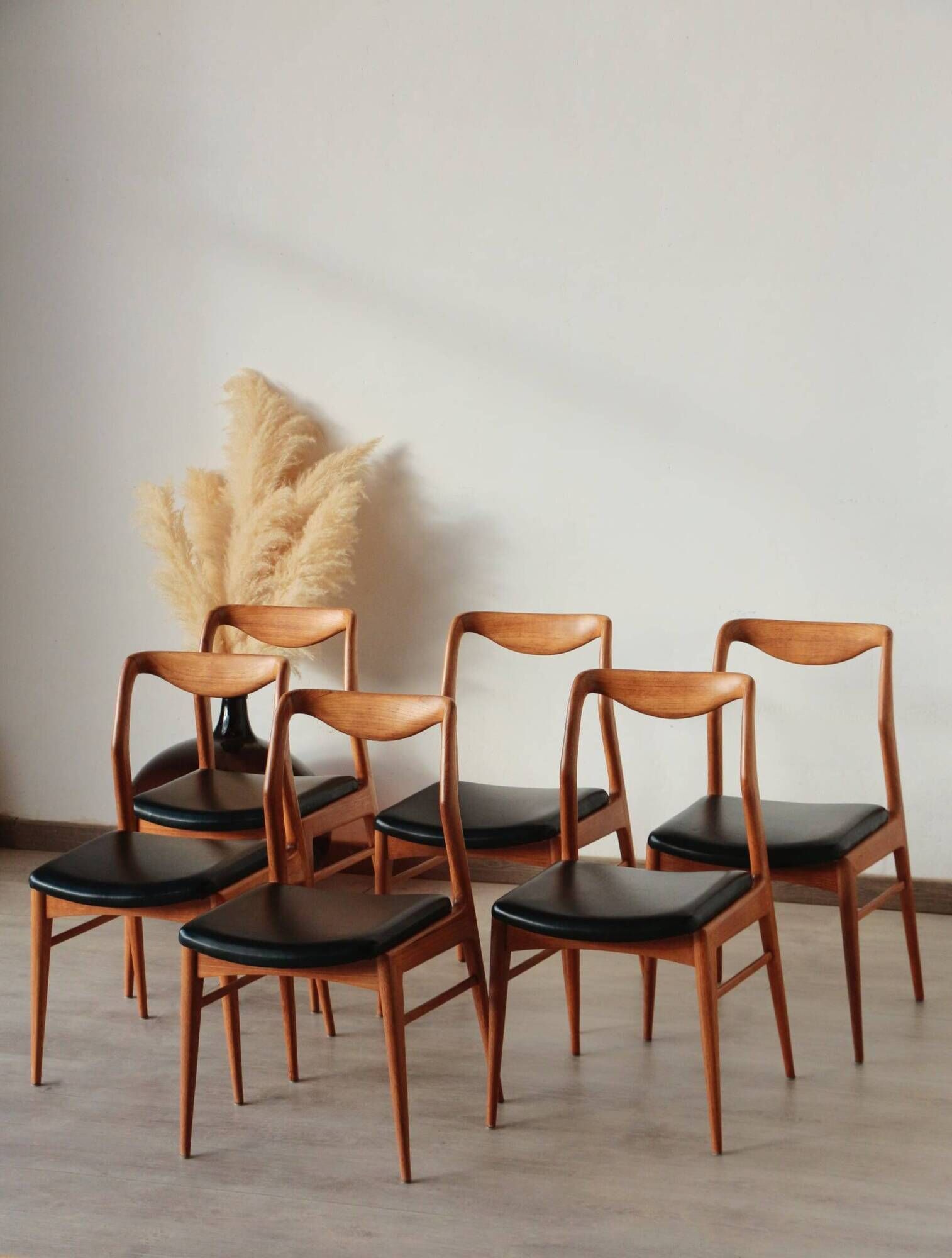 Set of 6 Vintage Scandinavian Teak Chairs – 1960s