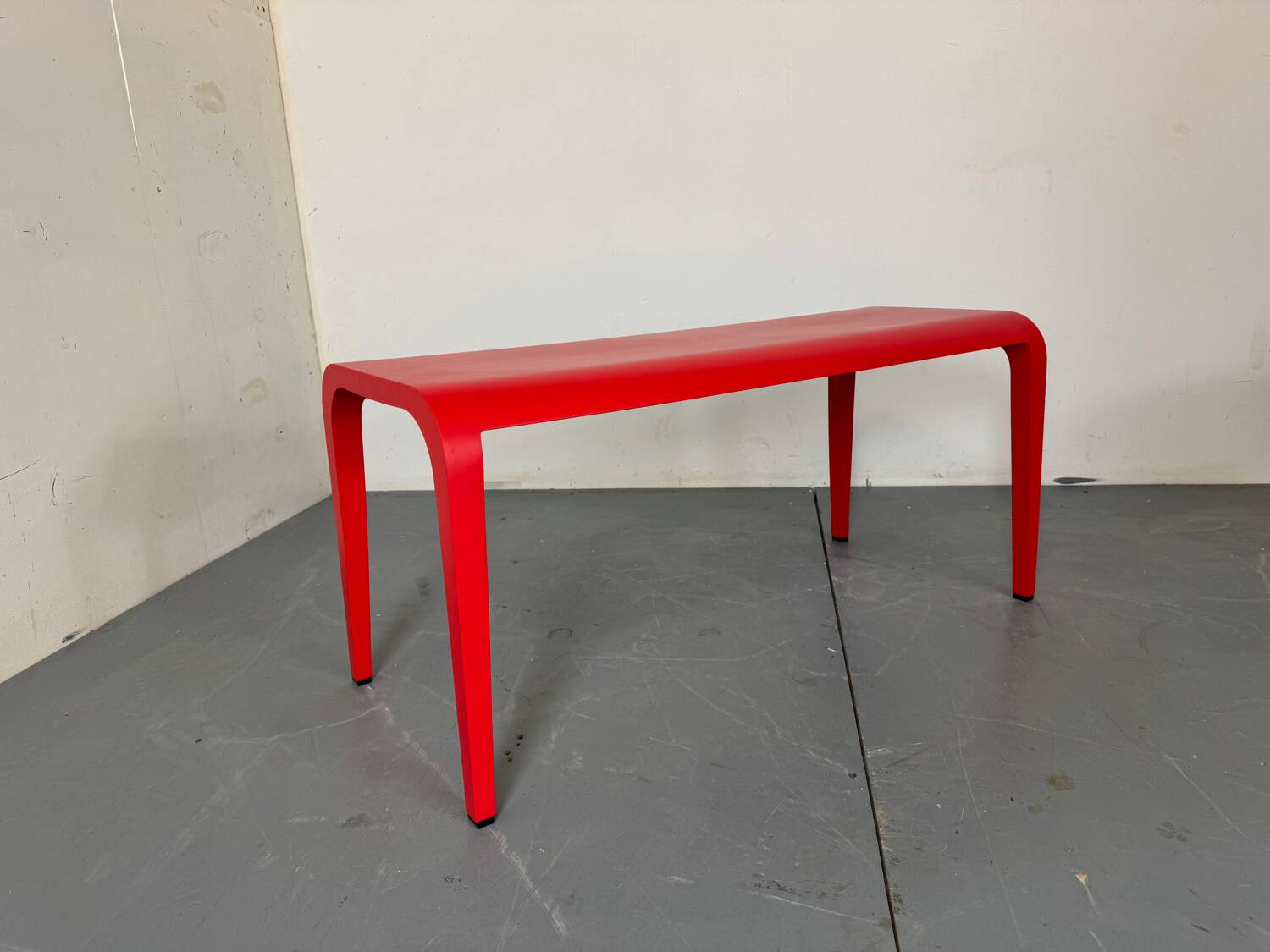 Italian Modern Red Side Bench Table Laleggera by Ricardo Blumer for Alias