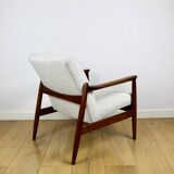 Fauteuil GFM-64, conçu par Edmund Homa dans les années 70, blanc ivoire - 2 pièces disponibles.