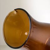 Brown glass water carafe from the 70s