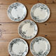 Set of 5 antique flat plates