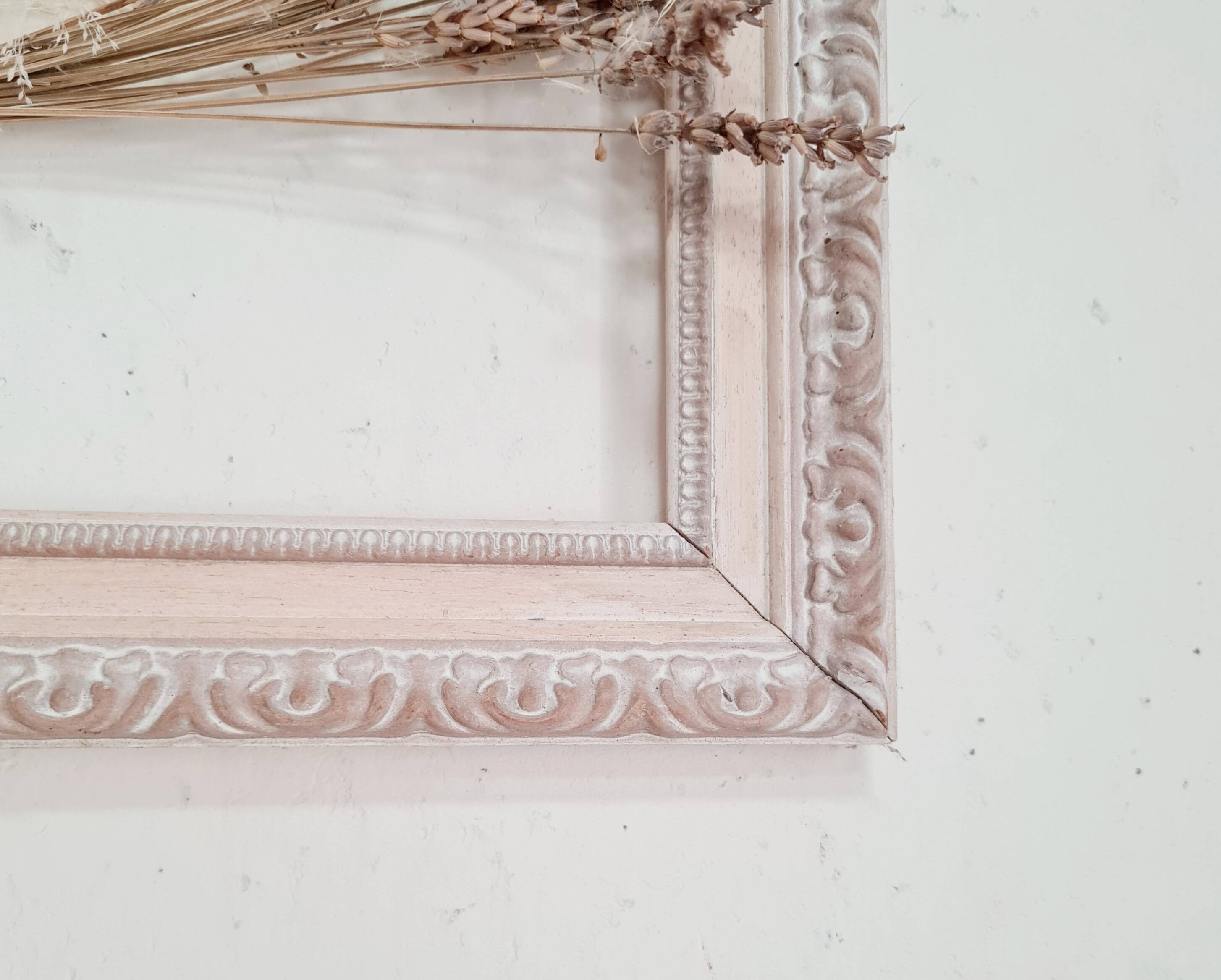 Old pink wooden frame