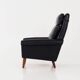Black leather armchair, Danish design, 1970s, production: Denmark