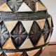 Vintage handcrafted lamp, pottery and silver-plated metal