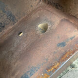 Bedside table in painted sheet metal