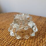 Bougeoir en verre pied étoilé