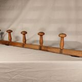 Wall coat rack 6 wooden hooks 1900s